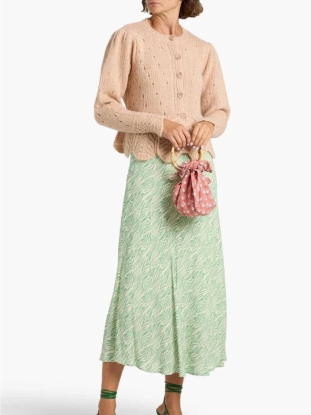 Farm Rio NW Sand Ruffle Knit Cardigan - Picture 2 of 6